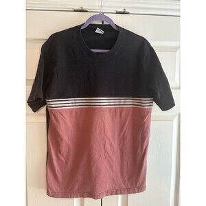 Urban Outfitters Colorblock T-Shirt Black Red Striped Men’s Small 100% Cotton